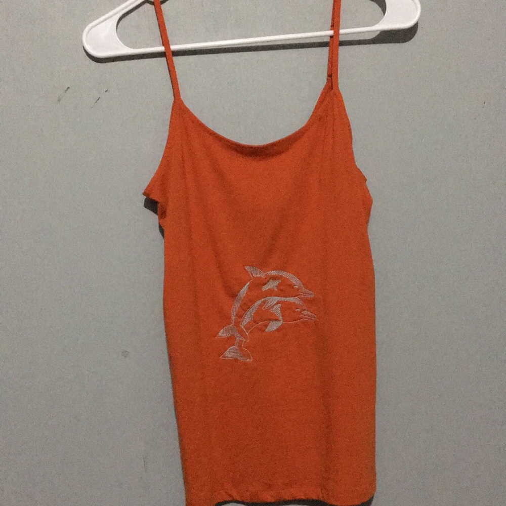 NWT hand embroidered dolphins size S(4-6) womens tank top